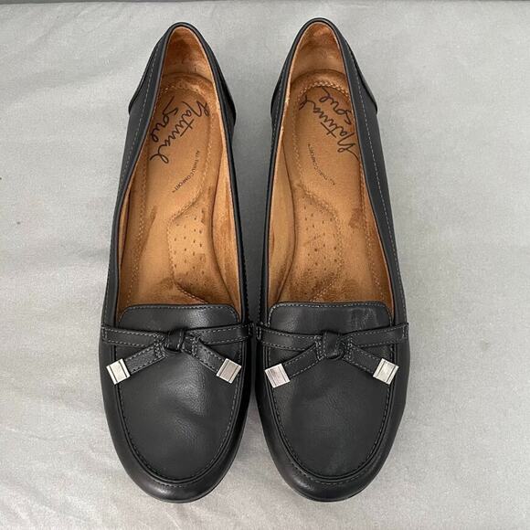 Natural Soul Gracee Size 9.5 Black All Thru Comfort Loafers Moccasins Flats - Picture 2 of 12
